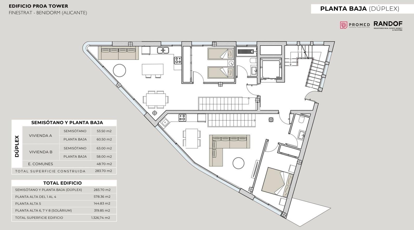 Attico a Finestrat, Alicante, Spagna 3 camere da letto, 283.7 mq. N° 165582