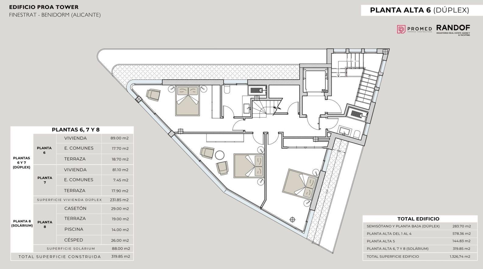 Attico a Finestrat, Alicante, Spagna 3 camere da letto, 283.7 mq. N° 165582
