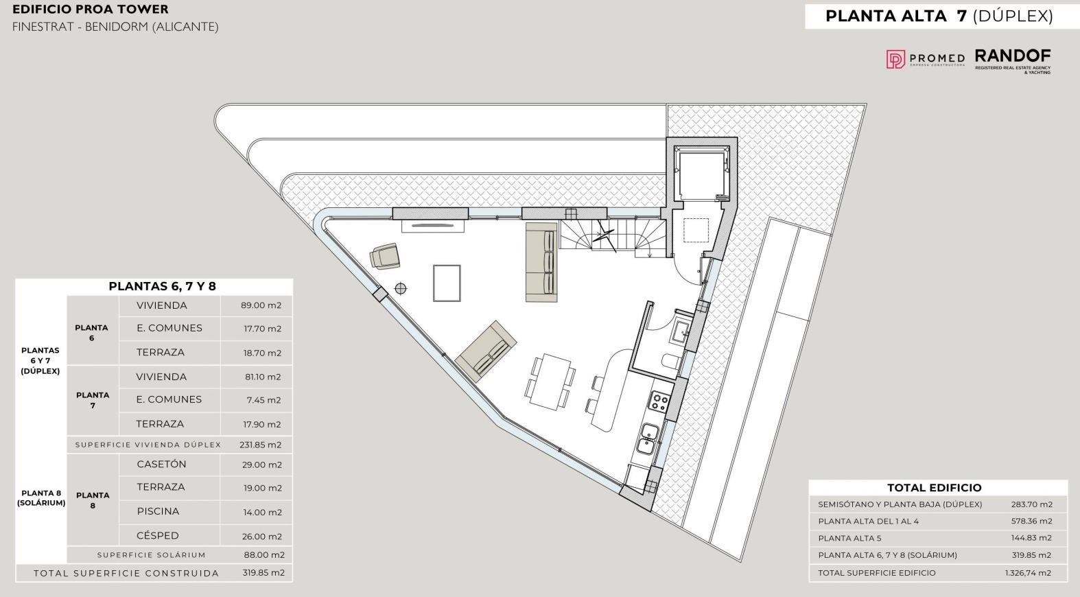 Attico a Finestrat, Alicante, Spagna 3 camere da letto, 283.7 mq. N° 165582