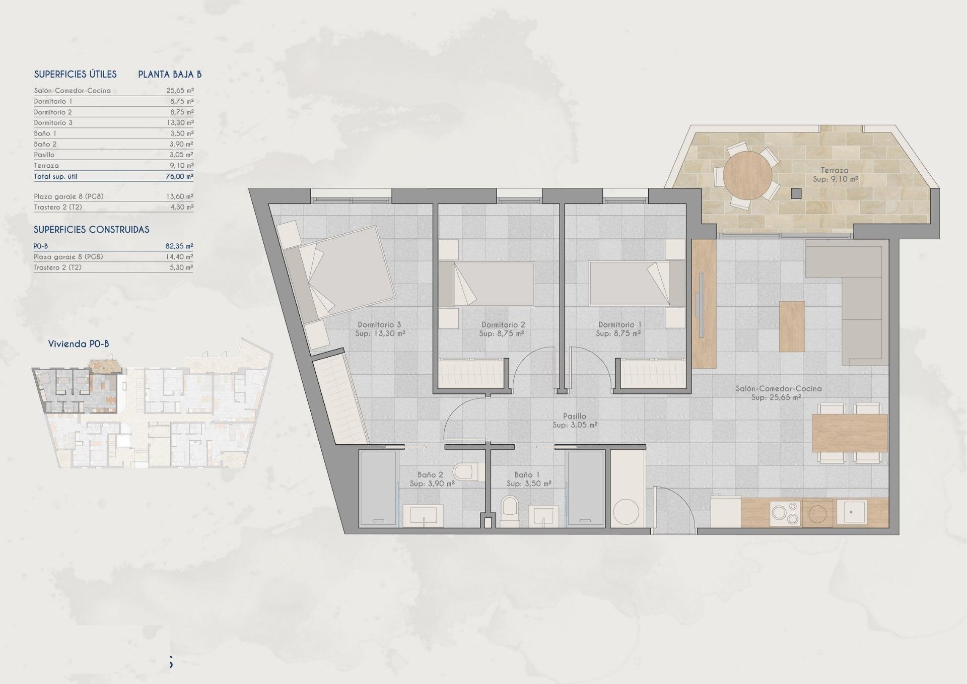 Apartment in San Pedro del Pinatar, Murcia, Spain 3 bedrooms, 82 sq.m. No. 156047