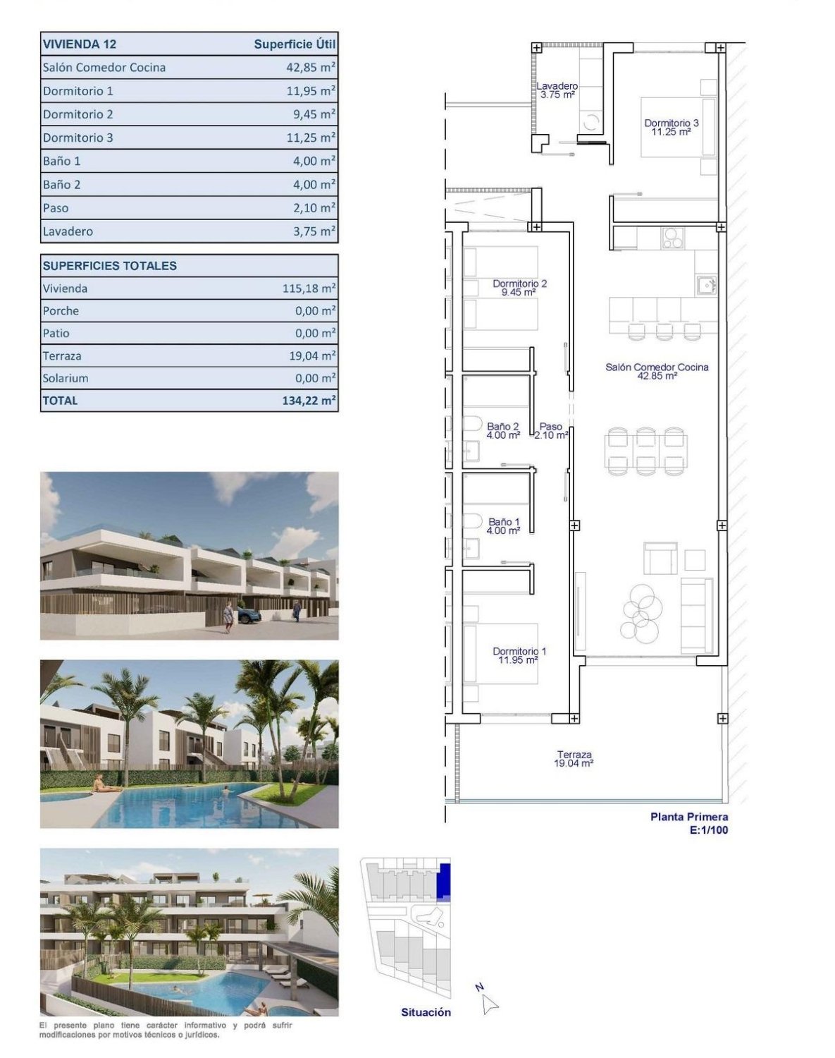 Huoneisto Pilar de la Horadada, Alicante, Espanja 3 makuuhuonetta, 115 m2 No. 179522