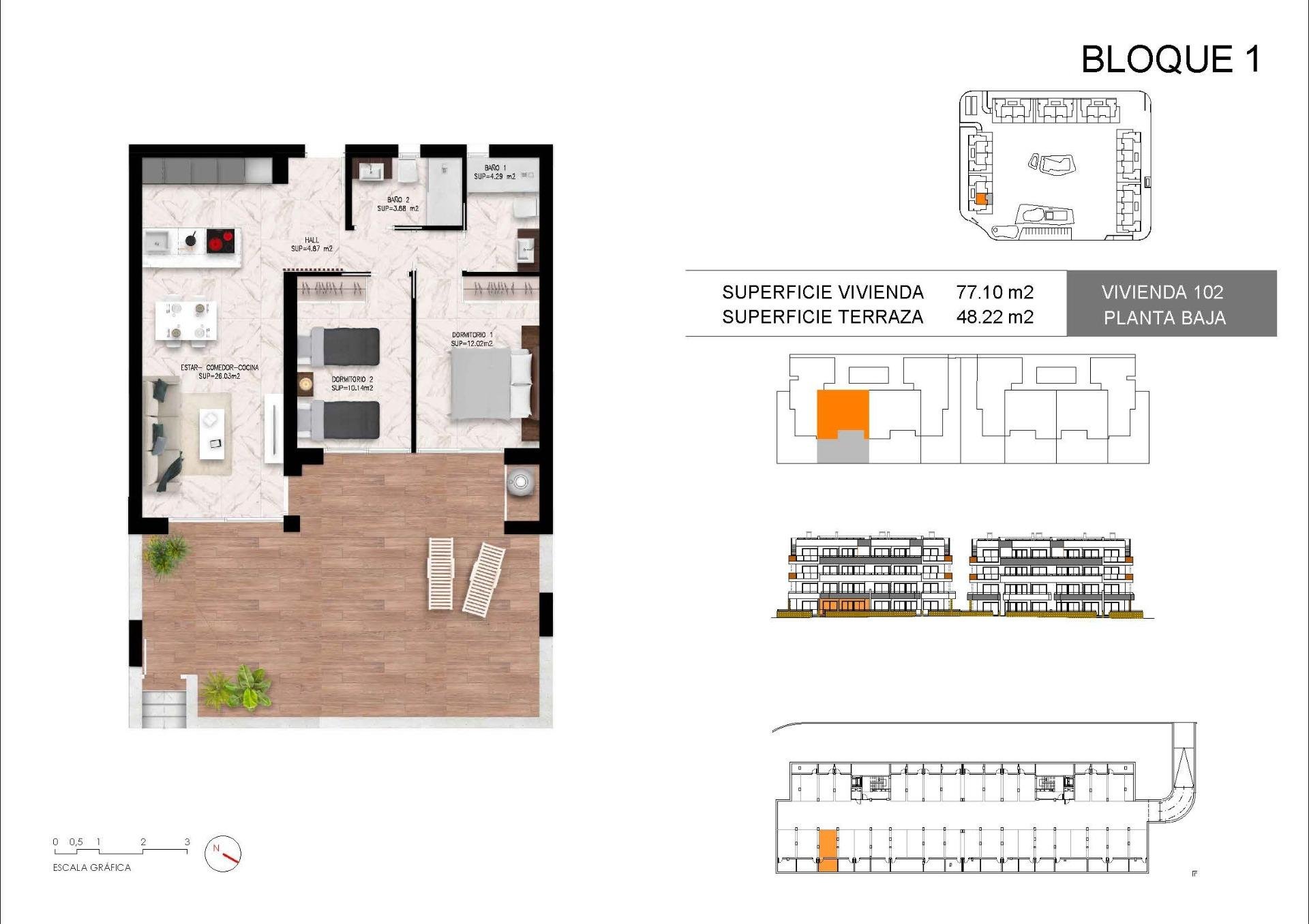 Apartment in Torrevieja, Alicante, Spain 2 bedrooms, 81 sq.m. No. 137622