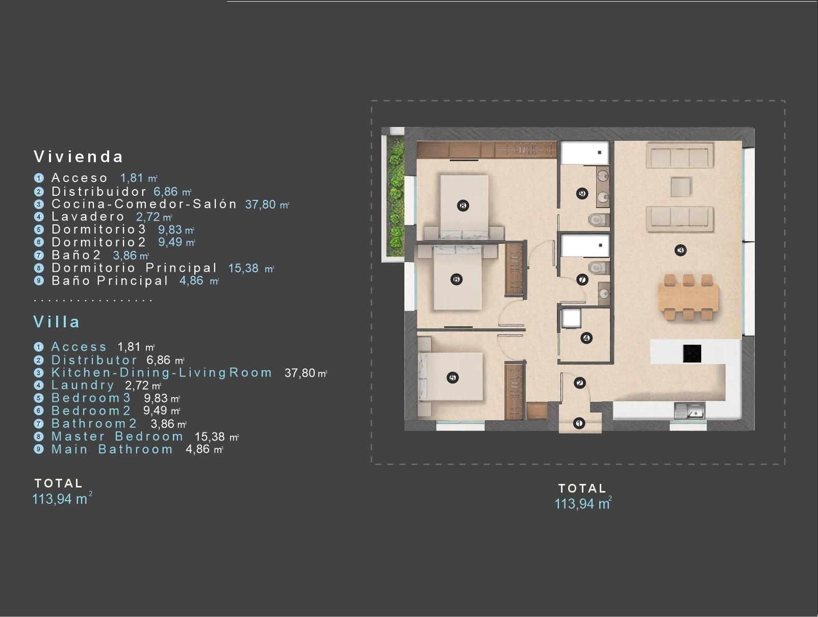 Villa in Orihuela, Alicante, Spain 3 bedrooms, 113 sq.m. No. 170477