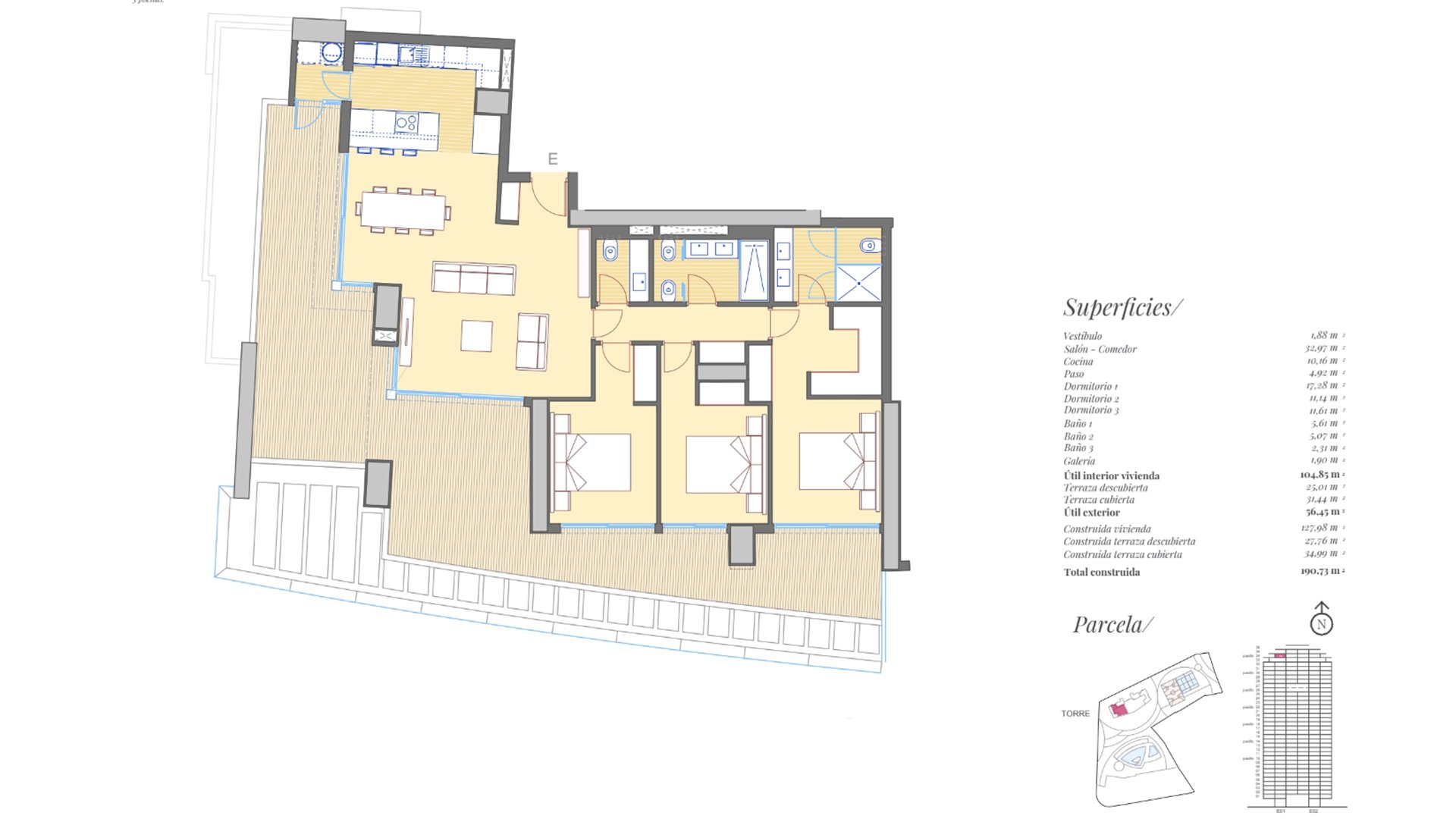 Apartament w Benidorm Beach, Benidorm, Alicante, Hiszpania 3 sypialnie, 104.85 mkw. nr 55862
