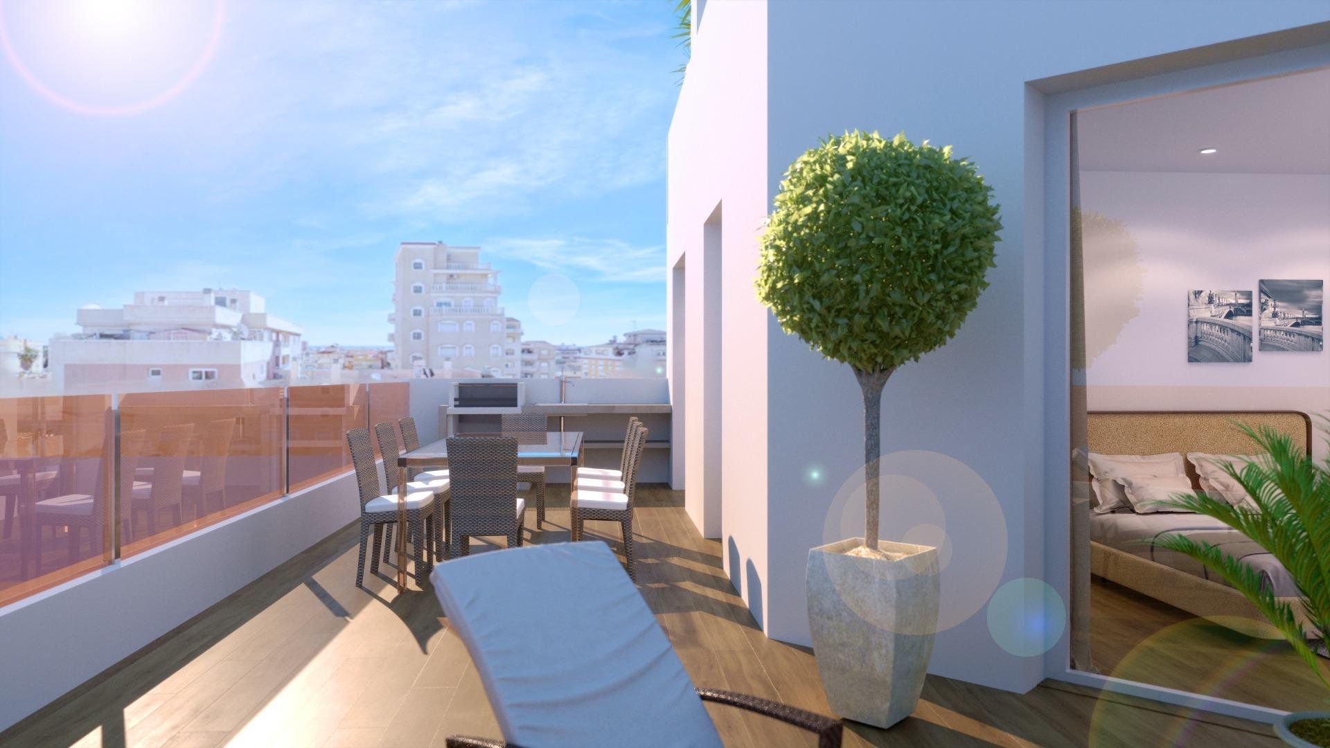 Takvåning i Alicante, Spanien 1 sovrum, 60 kvm. Nr. 165444