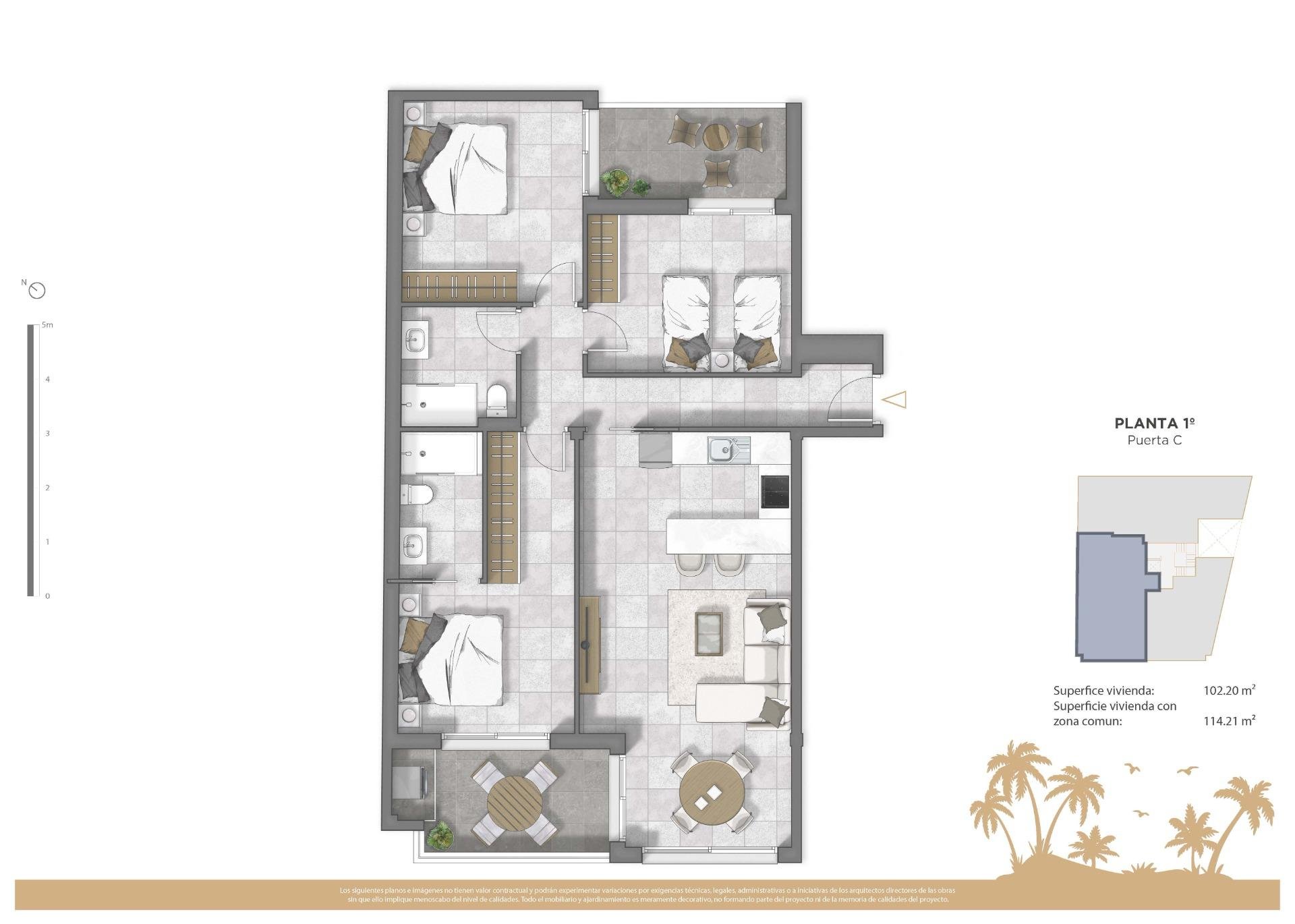 Huoneisto Guardamar del Segura, Alicante, Espanja 3 makuuhuonetta, 93 m2 No. 187102