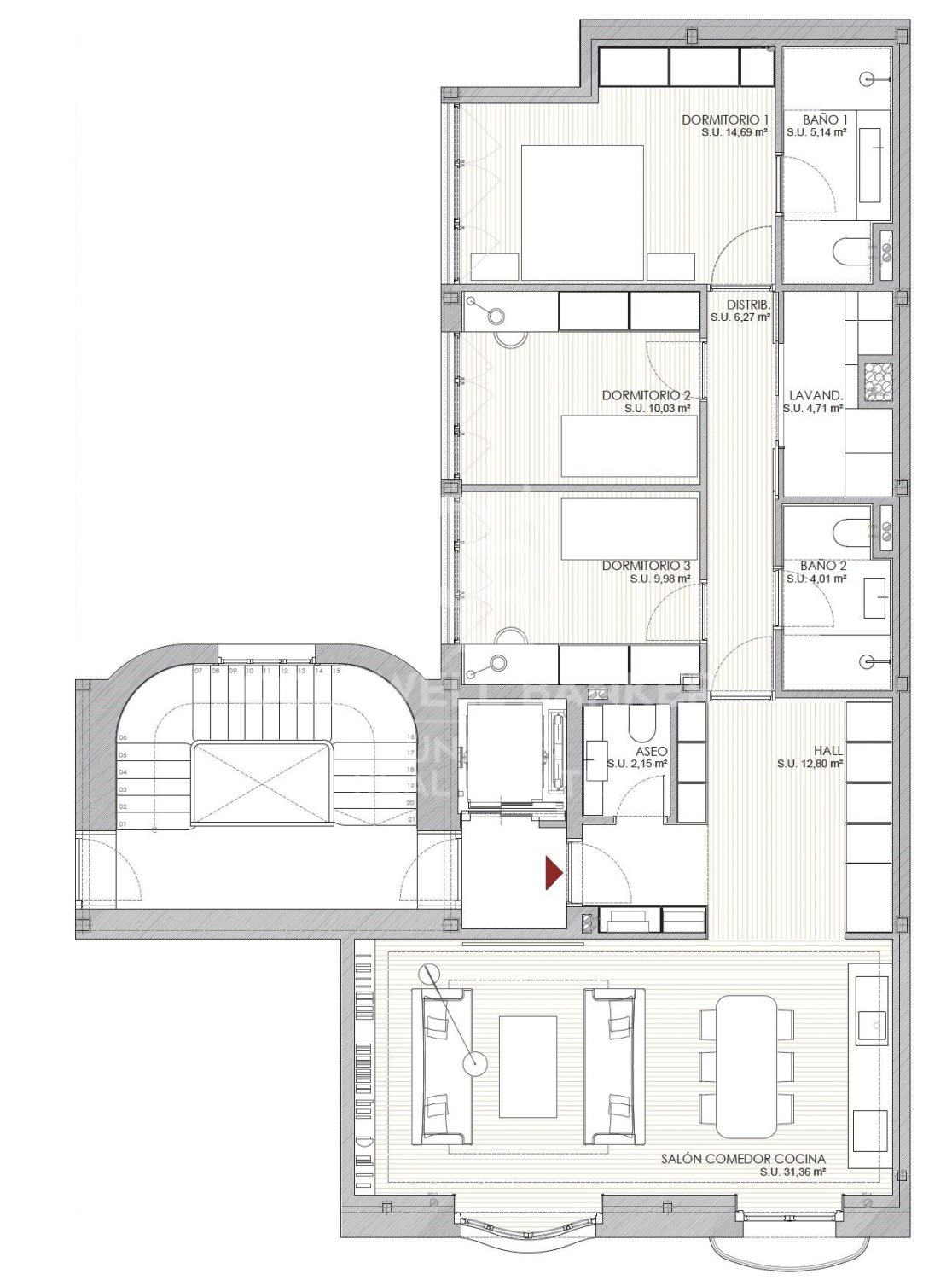 Apartment à Madrid, Espagne 3 chambres, 194 m2 No. 158497