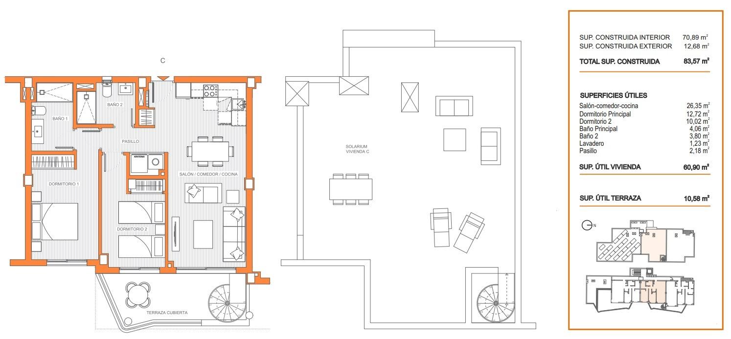 Kattohuoneisto Fuengirola, Malaga, Espanja 2 makuuhuonetta, 83 m2 No. 169567