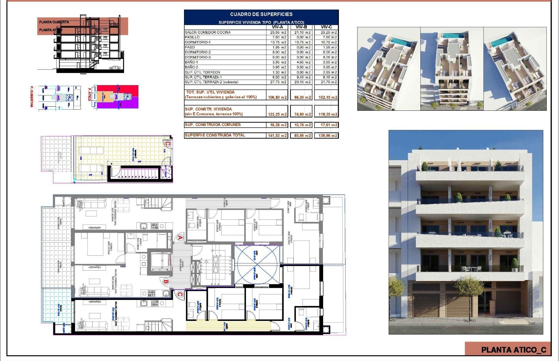 Penthouse à Alicante, Espagne 1 chambre, 74 m2 No. 187321