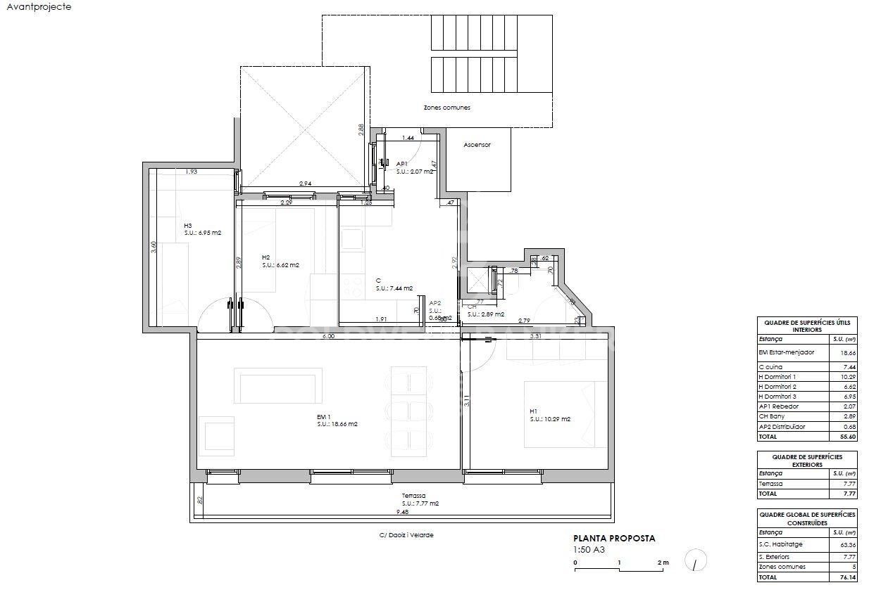 Apartamento en Barcelona, España 3 dormitorios, 70 m2 No. 157459