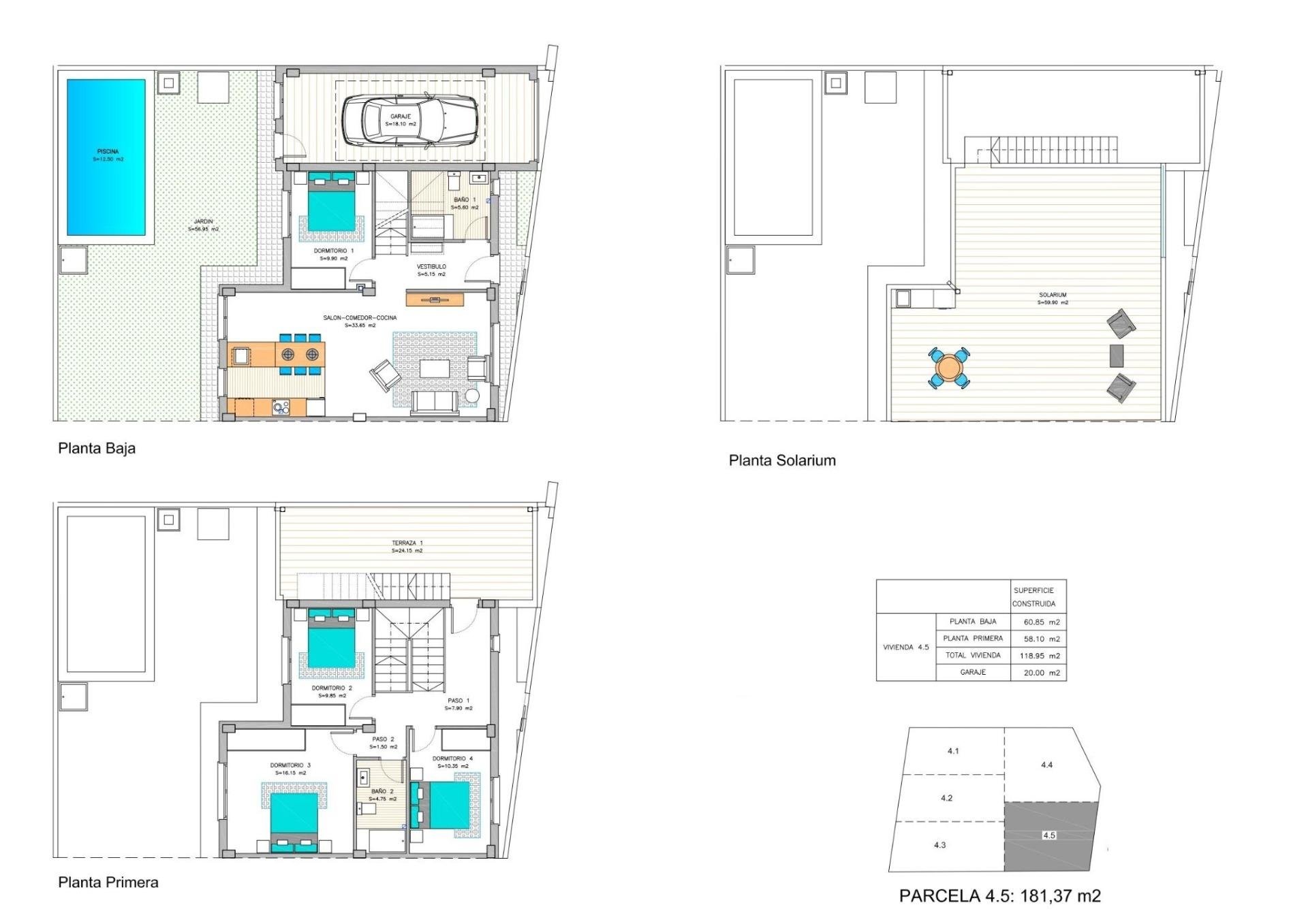 Villa in Alicante, Spanien 4 Schlafzimmer, 118 m2 Nr. 111338