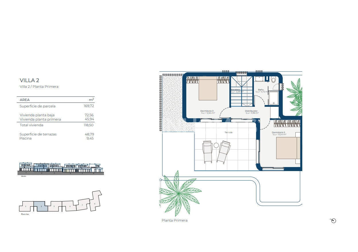 Villa a Murcia, Spagna 3 camere da letto, 119 mq. N° 156193