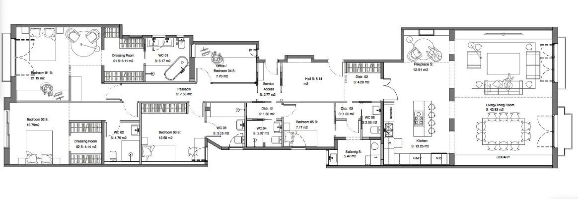 Appartamento a Barcelona, Spagna 5 camere da letto, 224 mq. N° 178561
