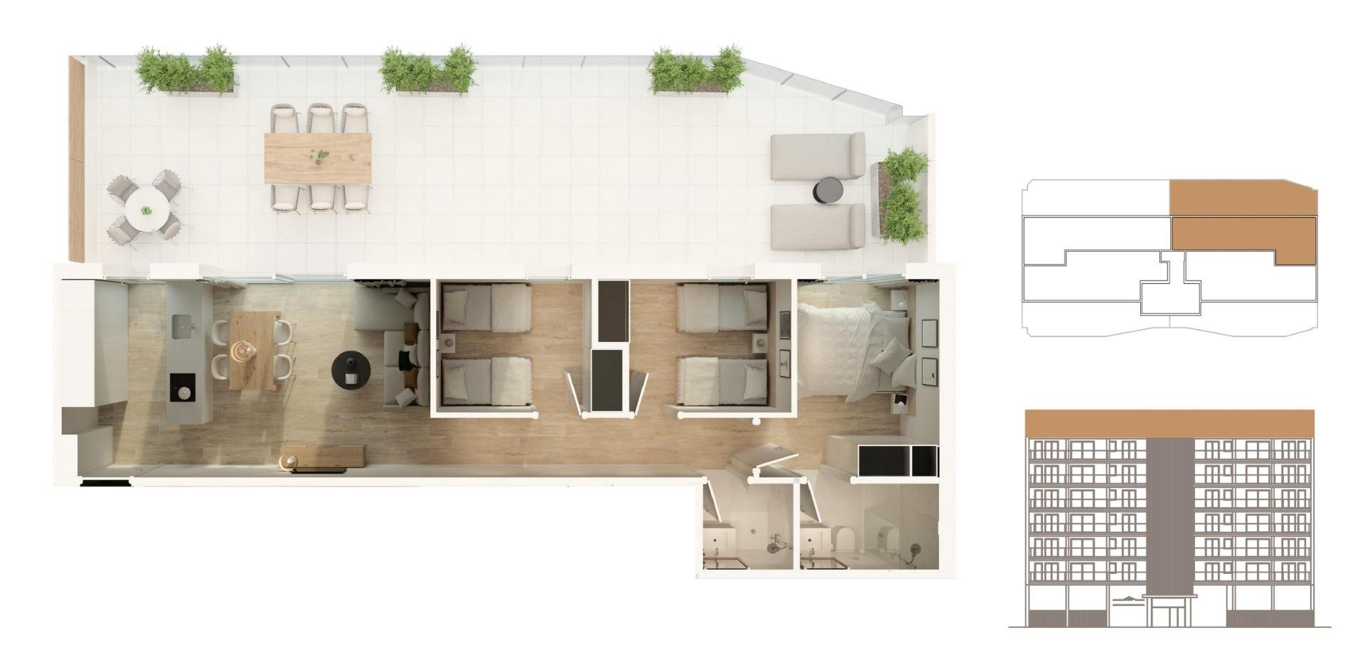 Wohnung in Moncofa, Castellon, Spanien 3 Schlafzimmer, 77 m2 Nr. 180278