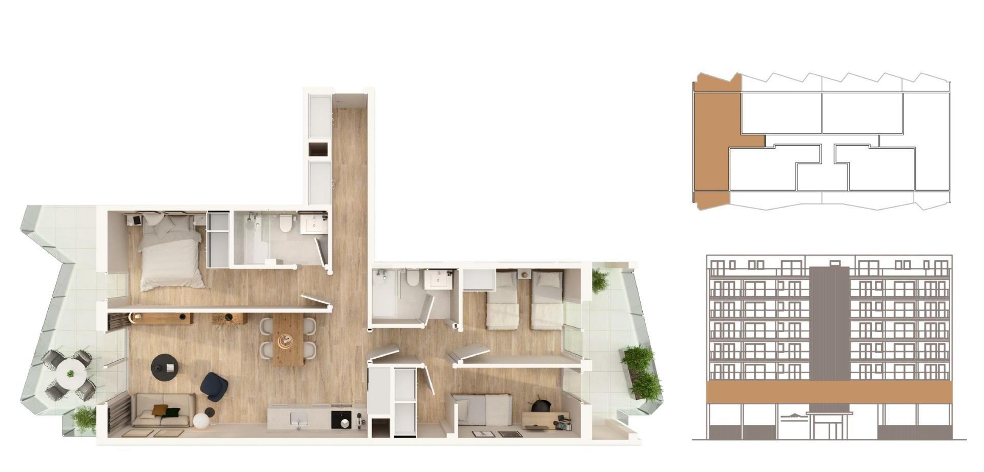 Apartment in Moncofa, Castellon, Spain 3 bedrooms, 82 sq.m. No. 180277