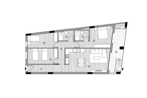 Layout 3 bedrooms, 118.47 sq.m. in ALEGRIA 25, Torrevieja, Alicante, Spain №147098