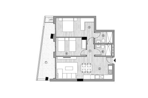 Layout 2 bedrooms, 84.17 sq.m. in ALEGRIA 25, Torrevieja, Alicante, Spain №147096
