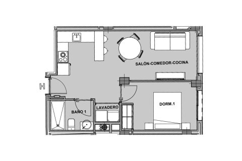 Layout 1 bedroom, 54.24 sq.m. in Alegria Sun Juan, Sun Juan, Alicante, Spain №147079