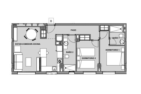 Layout 2 bedrooms, 82.61 sq.m. in Alegria Alicante III Jazmin, Alicante, Spain №147087