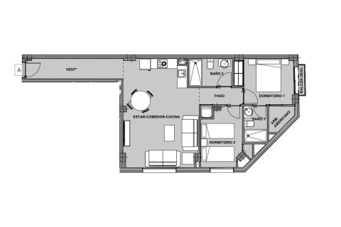 Layout 2 bedrooms, 94.23 sq.m.Alegria Alicante III Jazmin, Alicante, Alicante, Spain №147083