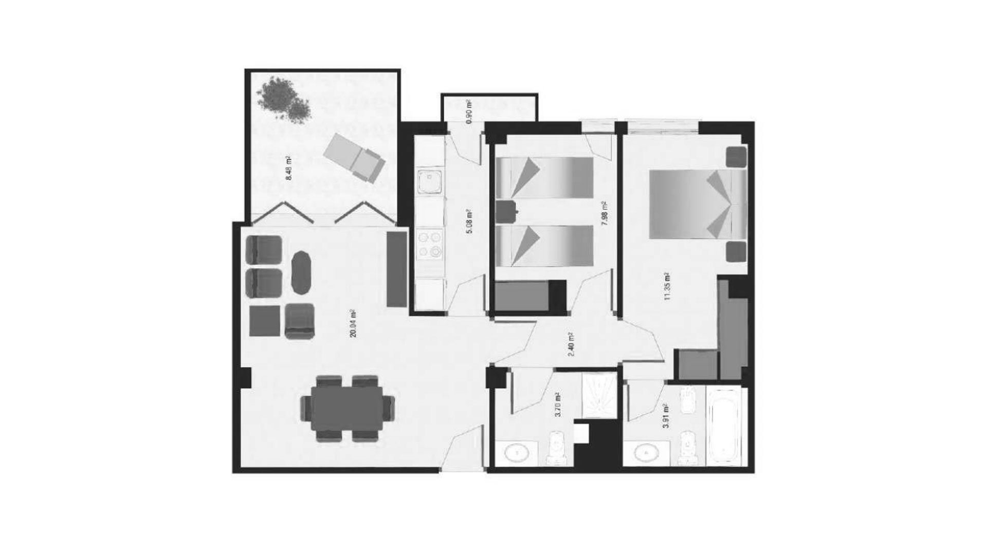 Apartment in Spa Valley II, Archena, Murcia, Spain 2 bedrooms, 89.6 sq.m. No. 147073