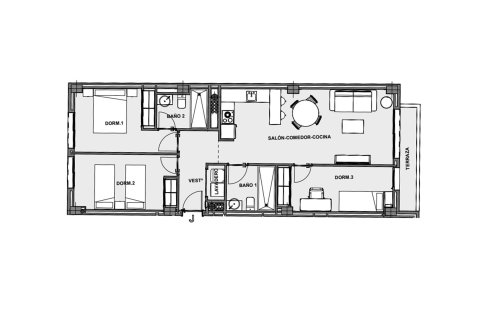 Layout 3 bedrooms, 108.07 sq.m. in Alegria Sun Juan, Sun Juan, Alicante, Spain №147081
