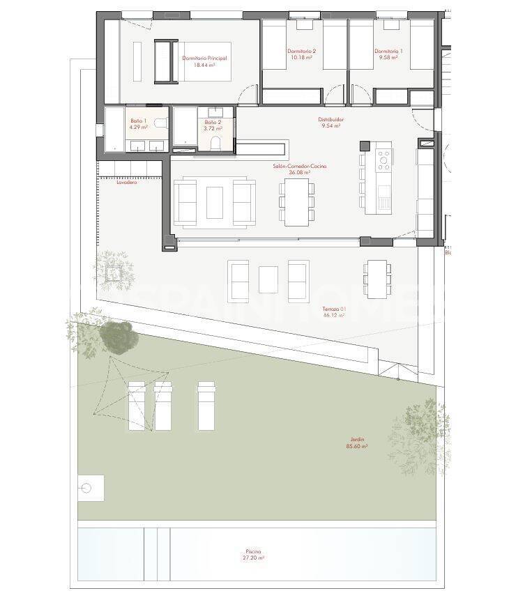 Huoneisto Estepona, Malaga, Espanja 3 makuuhuonetta, 92 m2 No. 193701