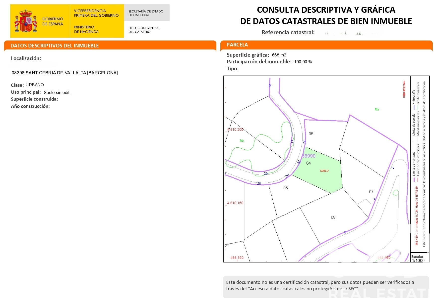 Land plot in Sant Cebria De Vallalta, Barcelona, Spain 668 sq.m. No. 185012
