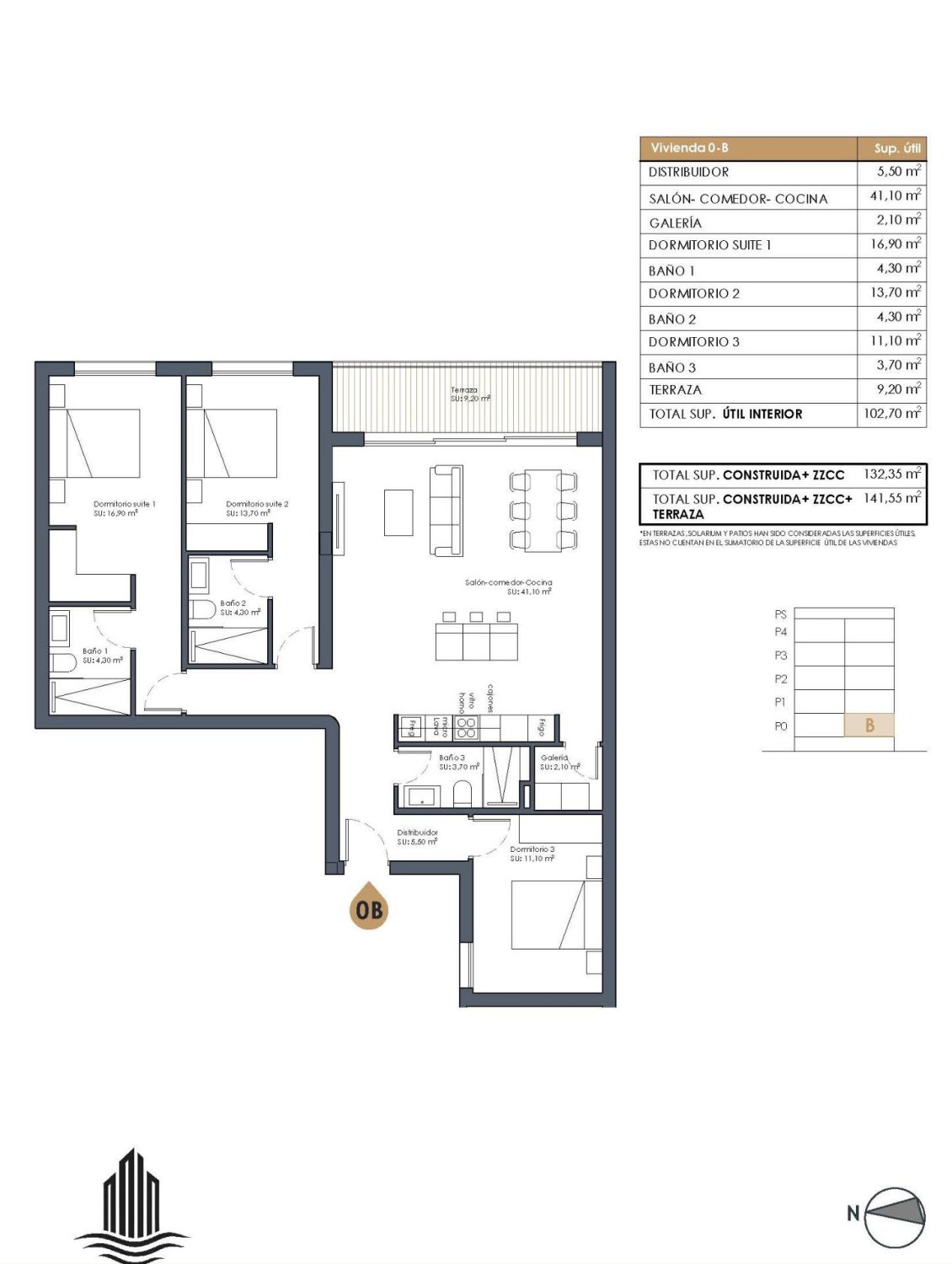 Dzīvoklis Guardamar del Segura, Alicante, Spānijā 3 istabas, 122 m2 Nr. 187074