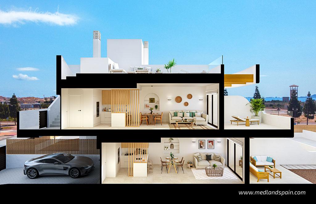 Huoneisto Los Alcazares, Murcia, Espanja 2 makuuhuonetta, 65 m2 No. 139078
