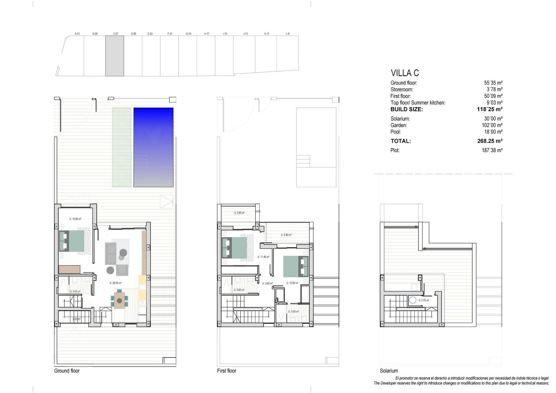 Villa à Murcia, Espagne 3 chambres, 118 m2 No. 142183
