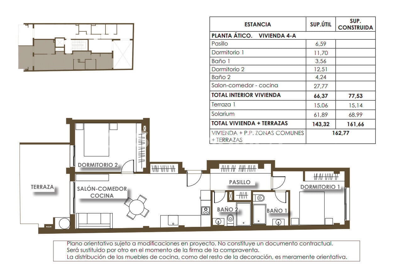Takvåning i Torrevieja, Alicante, Spanien 2 sovrum, 77 kvm. Nr. 154378
