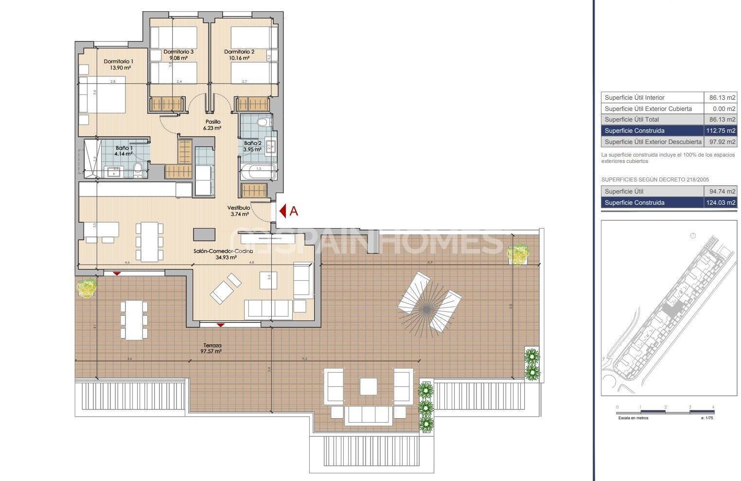 Appartamento a Benalmadena, Malaga, Spagna 3 camere da letto, 80 mq. N° 154381