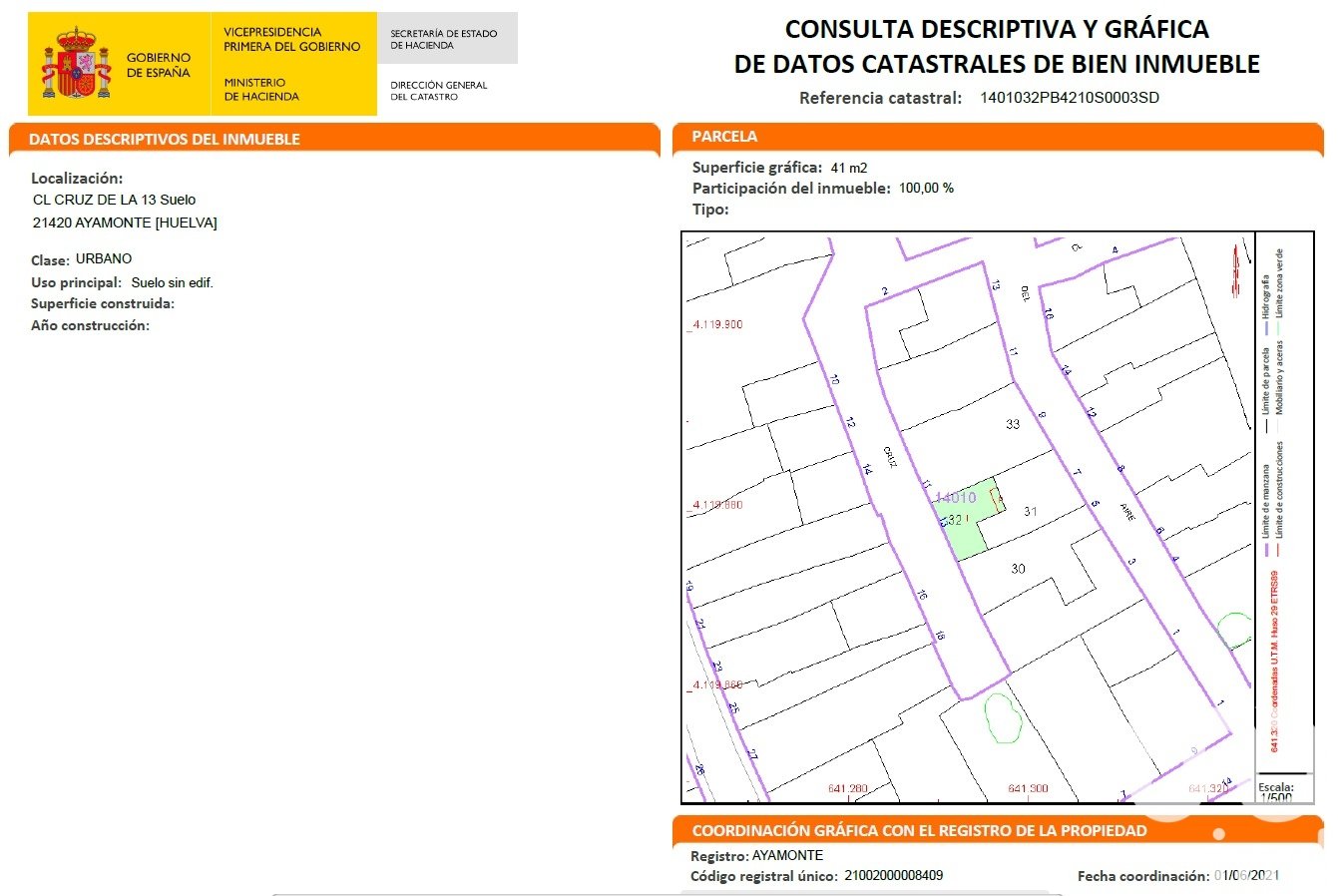 Land plot in Ayamonte, Huelva, Spain 41 sq.m. No. 185952