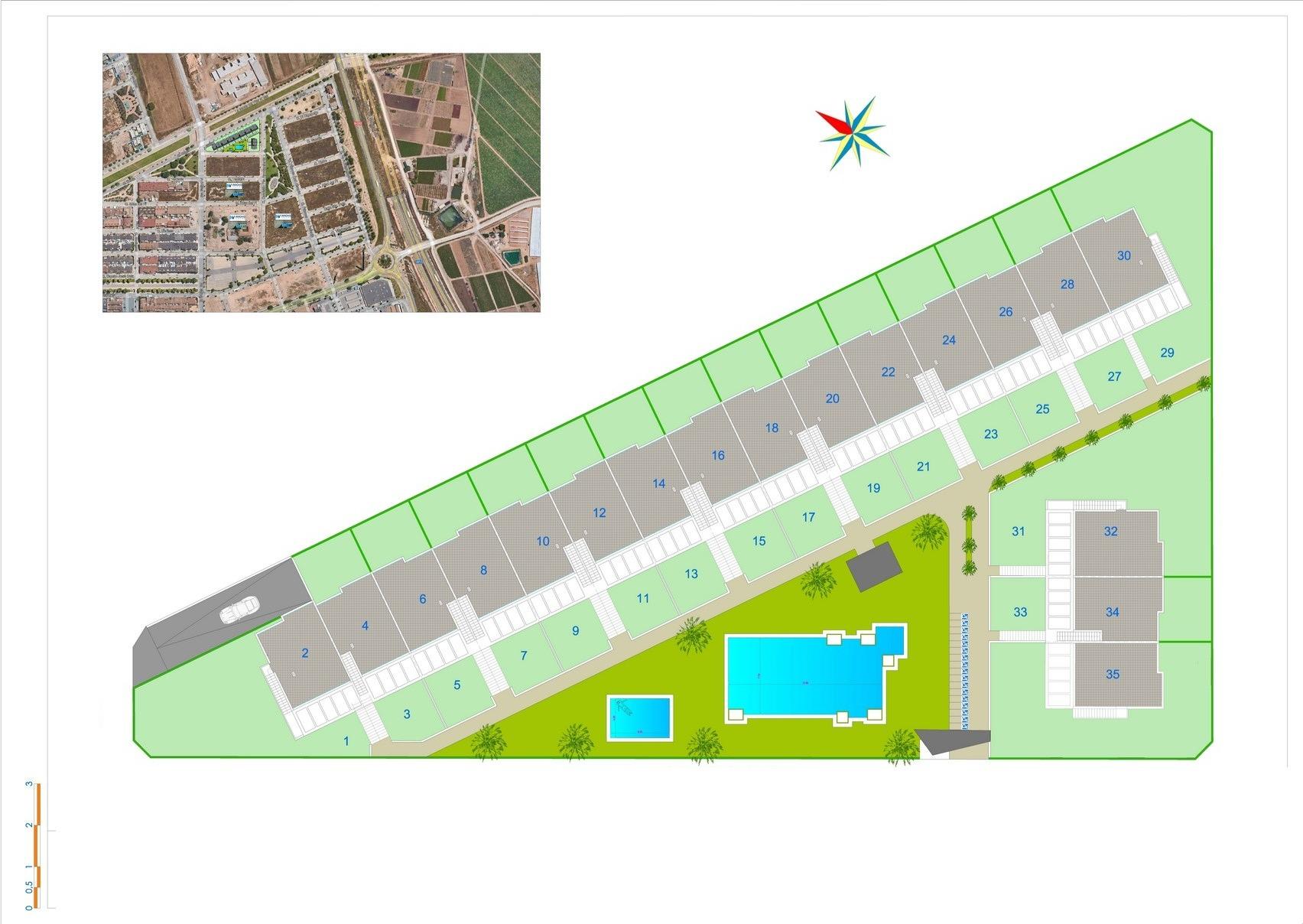 Bungalow i Pilar de la Horadada, Alicante, Spanien 2 sovrum, 66 kvm. Nr. 141707