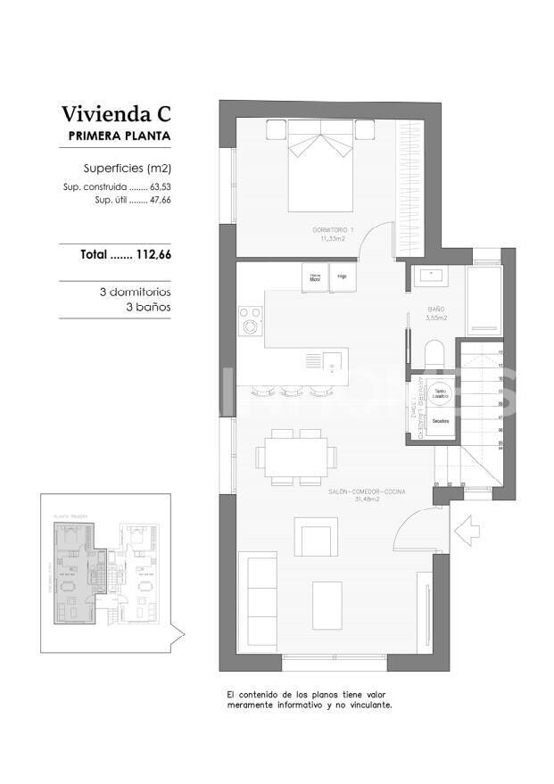 Apartament w Benejuzar, Alicante, Hiszpania 3 sypialnie, 111 mkw. nr 155878