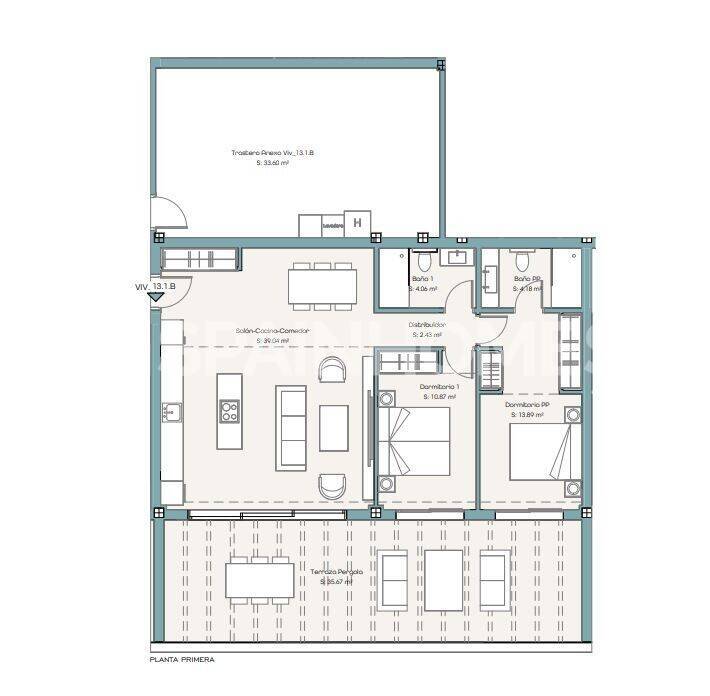 Apartment à Estepona, Malaga, Espagne 1 chambre, 52 m2 No. 155882