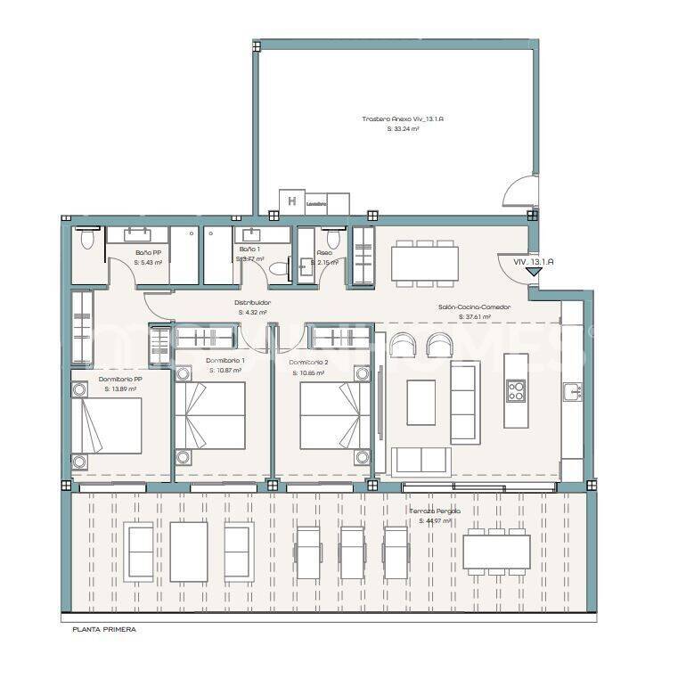 Apartment à Estepona, Malaga, Espagne 1 chambre, 52 m2 No. 155882