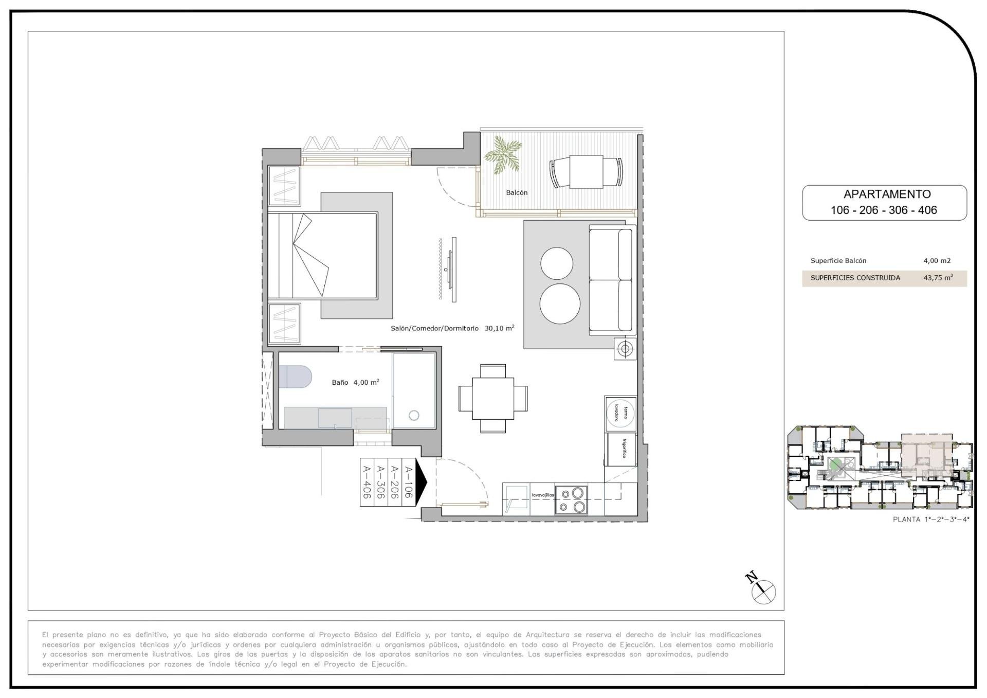 Appartamento a San Pedro del Pinatar, Murcia, Spagna 43 mq. N° 180251