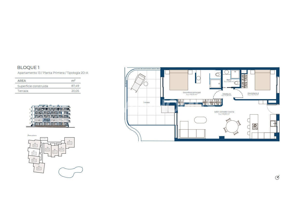 Appartamento a Murcia, Spagna 2 camere da letto, 87 mq. N° 156187