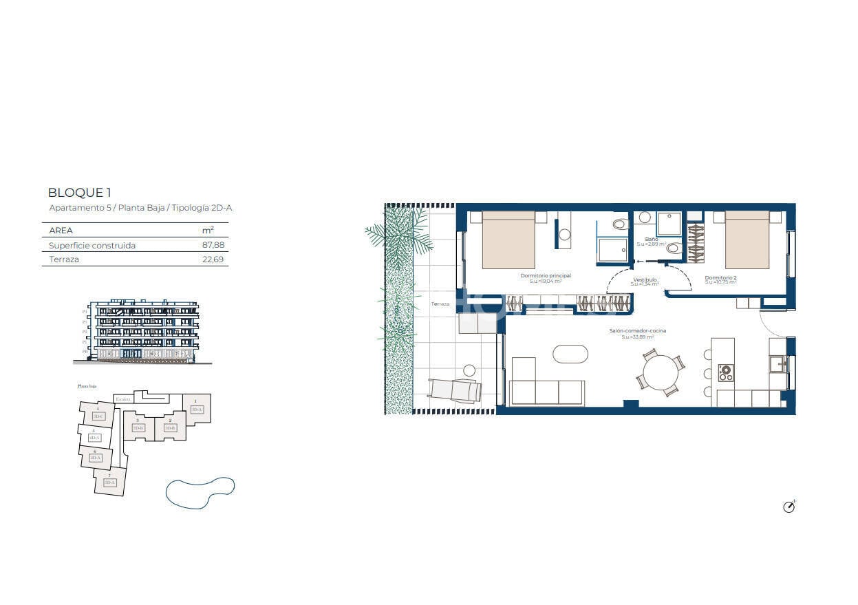 Apartment à Murcia, Espagne 3 chambres, 98 m2 No. 156189
