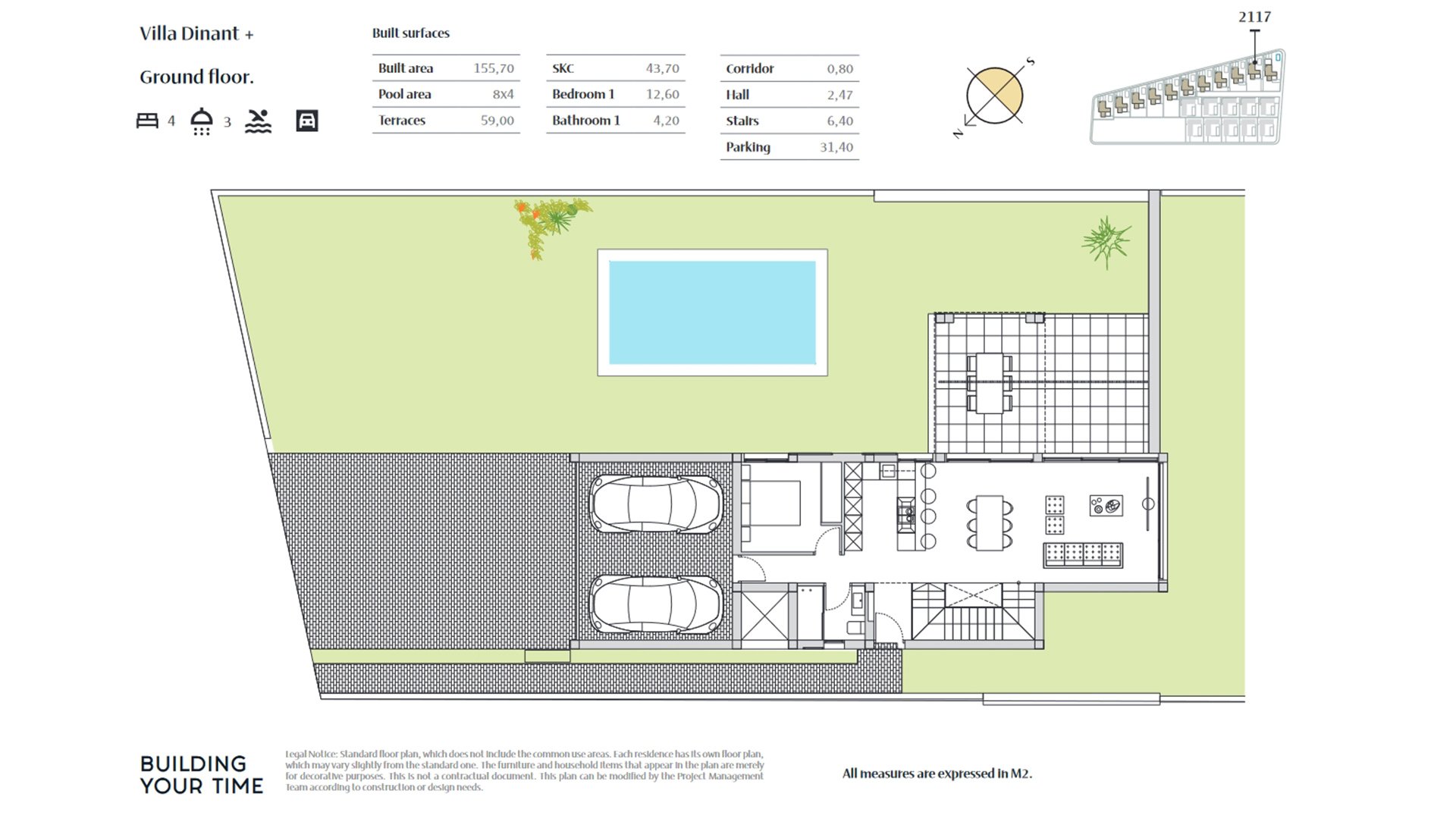 Huvila Dinant, Algorfa, Alicante, Espanja 4 makuuhuonetta, 156 m2 No. 51603