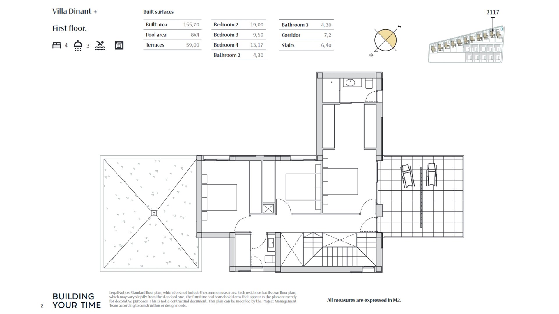 Huvila Dinant, Algorfa, Alicante, Espanja 4 makuuhuonetta, 156 m2 No. 51603