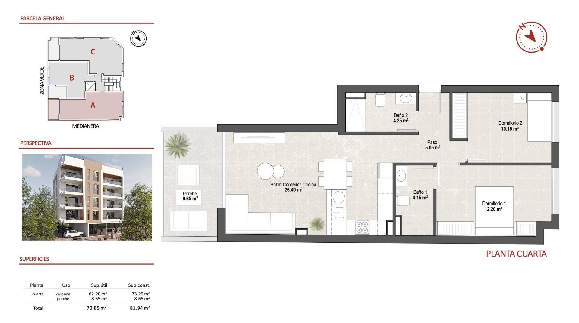 Apartamento en San Pedro del Pinatar, Murcia, España 2 dormitorios, 81 m2 No. 152171