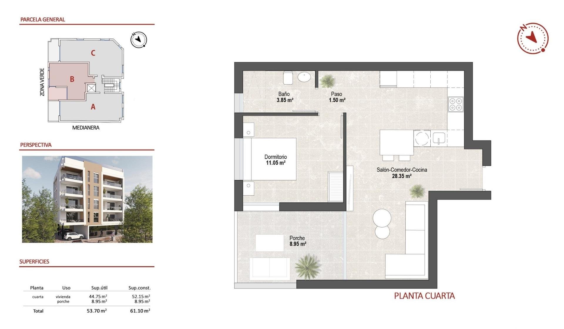 Apartment in San Pedro del Pinatar, Murcia, Spain 1 bedroom, 61 sq.m. No. 152170