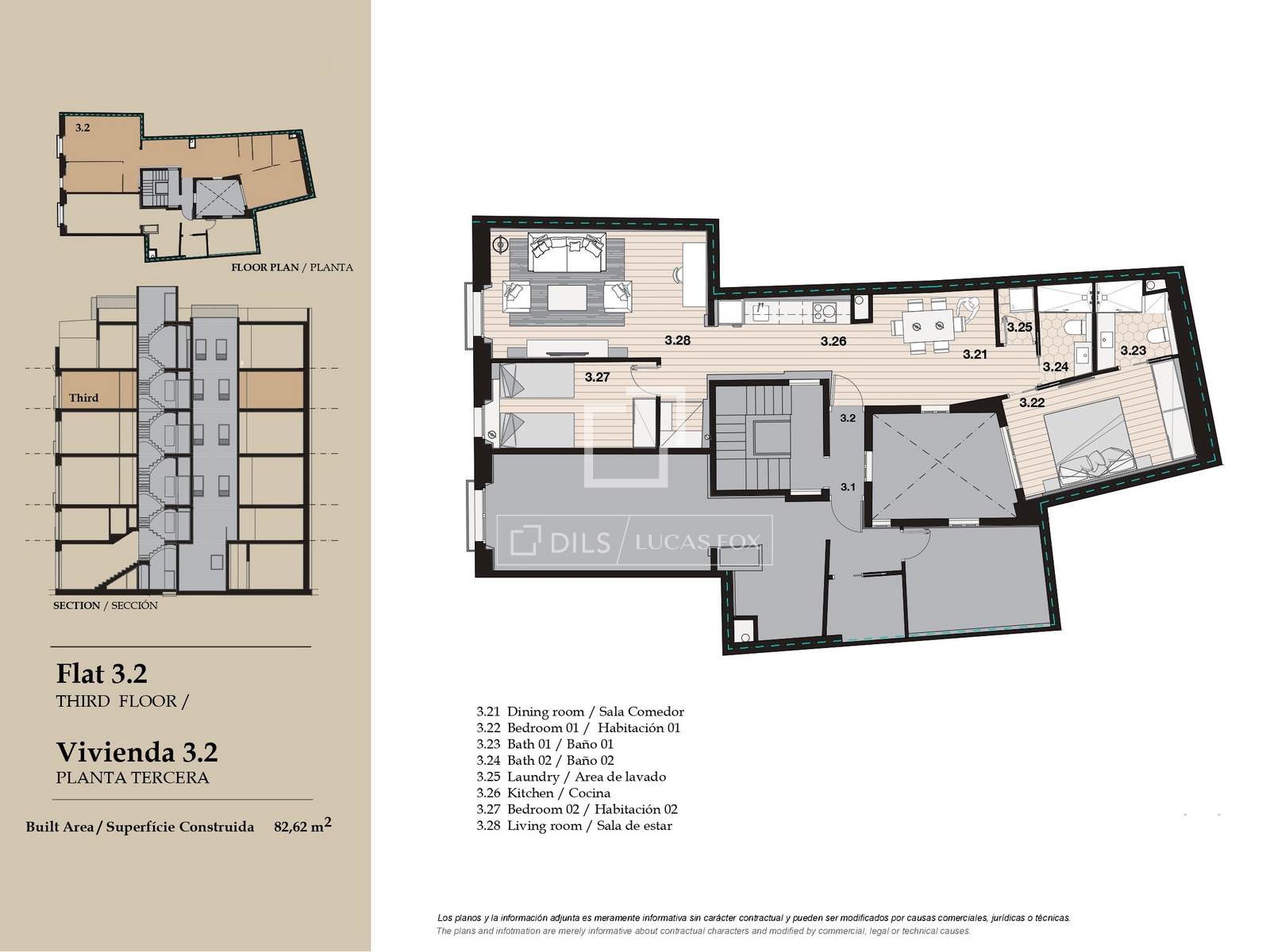 Dzīvoklis Barcelona, Spānijā 2 istabas, 83 m2 Nr. 192826