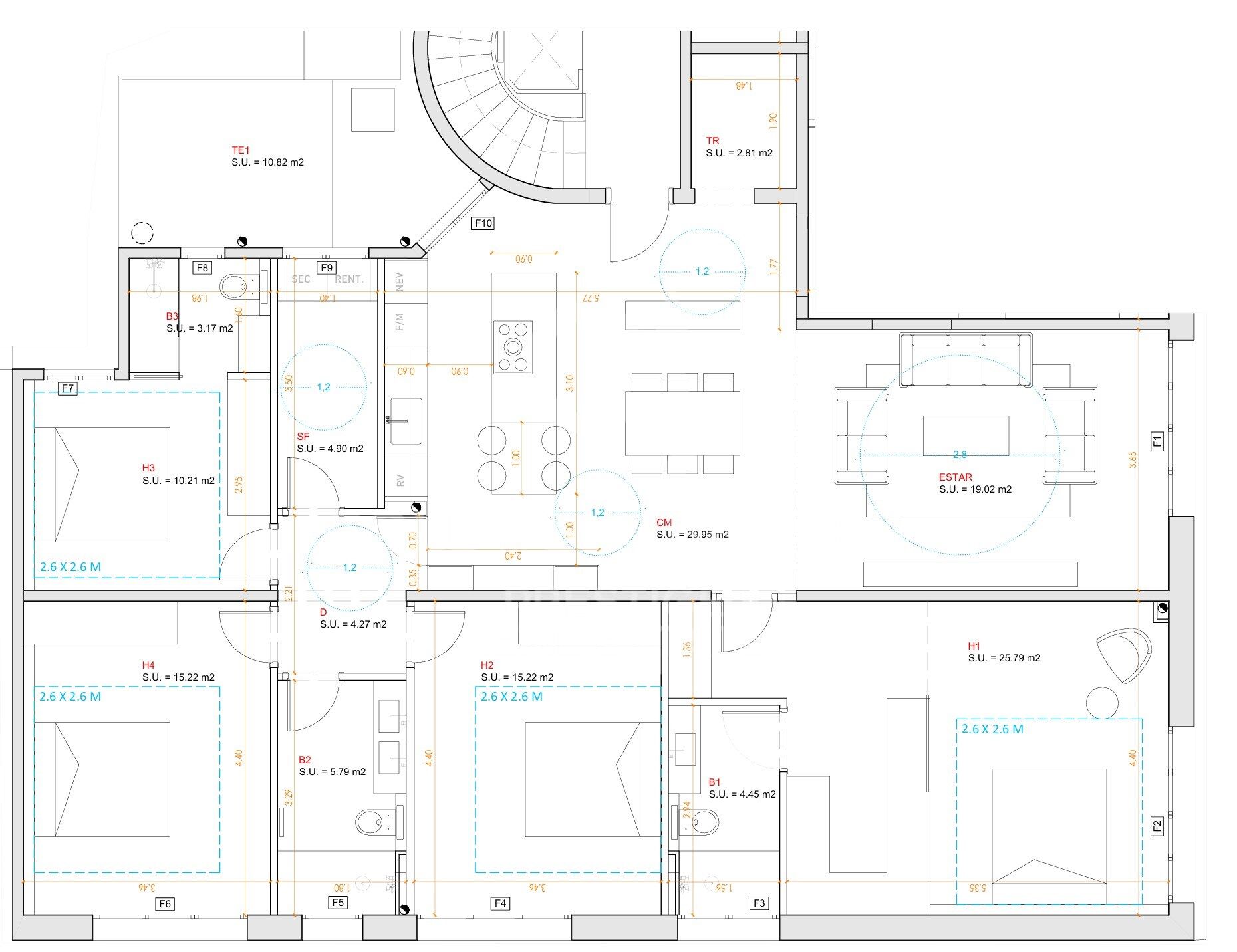 Apartamento en Barcelona, España 4 dormitorios, 169 m2 No. 157712