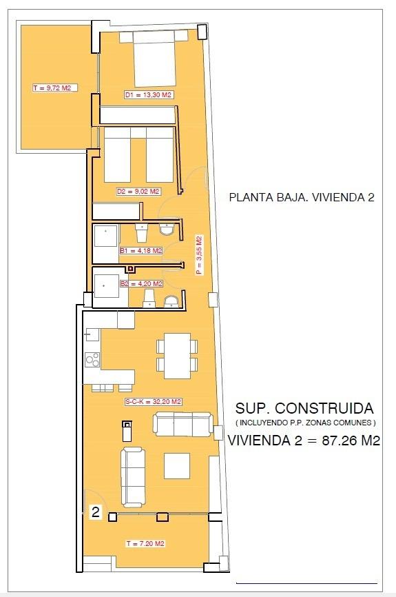Apartment à Torrevieja, Alicante, Espagne 2 chambres, 87 m2 No. 187154