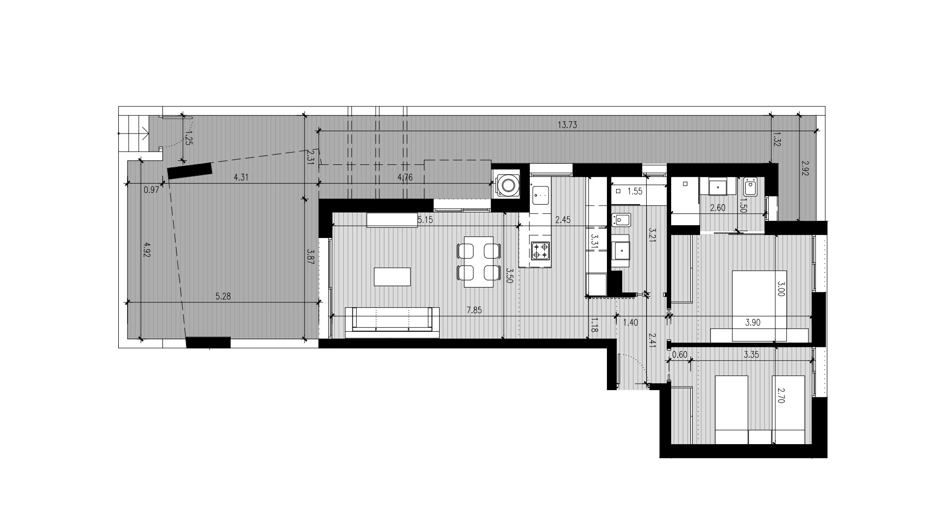 Apartment en Lo Marabu Bungalows, Ciudad Quesada, Alicante, Espagne 2 chambres, 78 m2 No. 155411