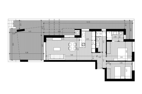 Layout 2 bedroom, 78,11 sq.m. in Lo Marabu Bungalows in Ciudad Quesada, Alicante, Spain №155412